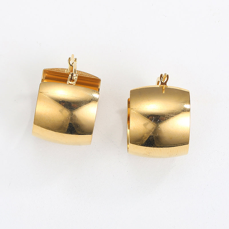1 Pair Minimalist Geometric Gold Plated Stainless Steel Drop Earrings