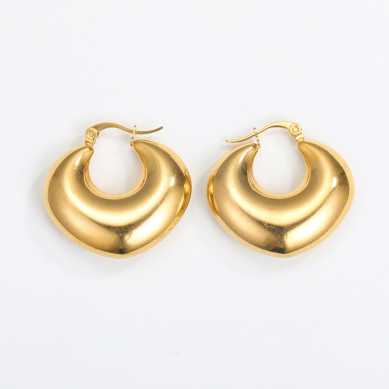 1 Pair Minimalist Geometric Gold Plated Stainless Steel Drop Earrings