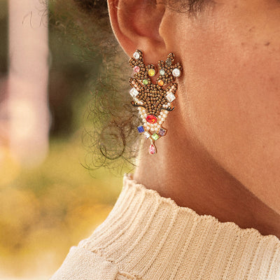 1 Pair Cute Elk Alloy Rhinestone Inlay Christmas Drop Earrings for Women