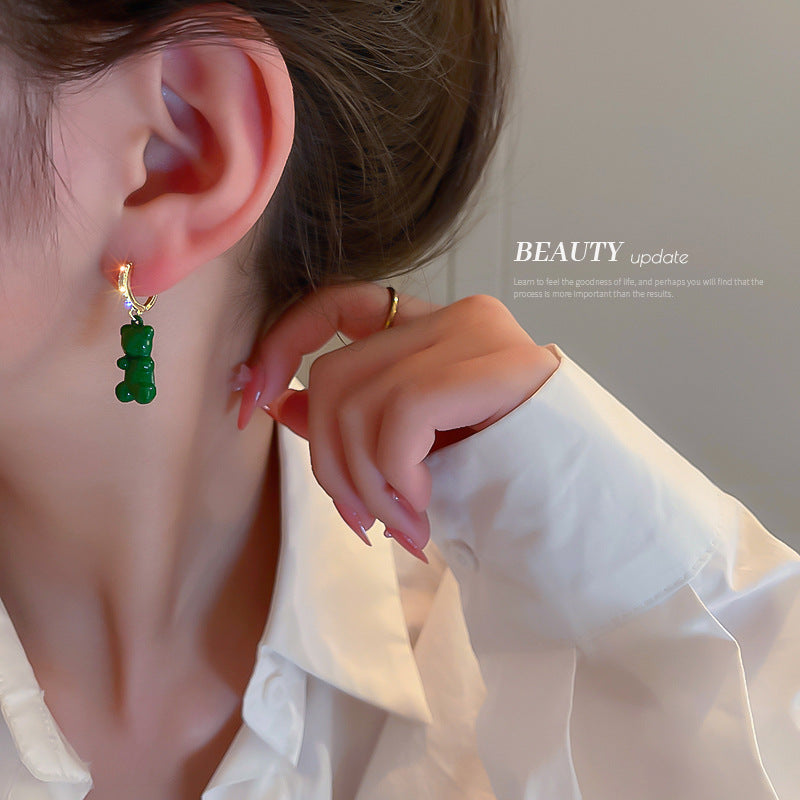 Cute Bear Alloy Women's Drop Earrings