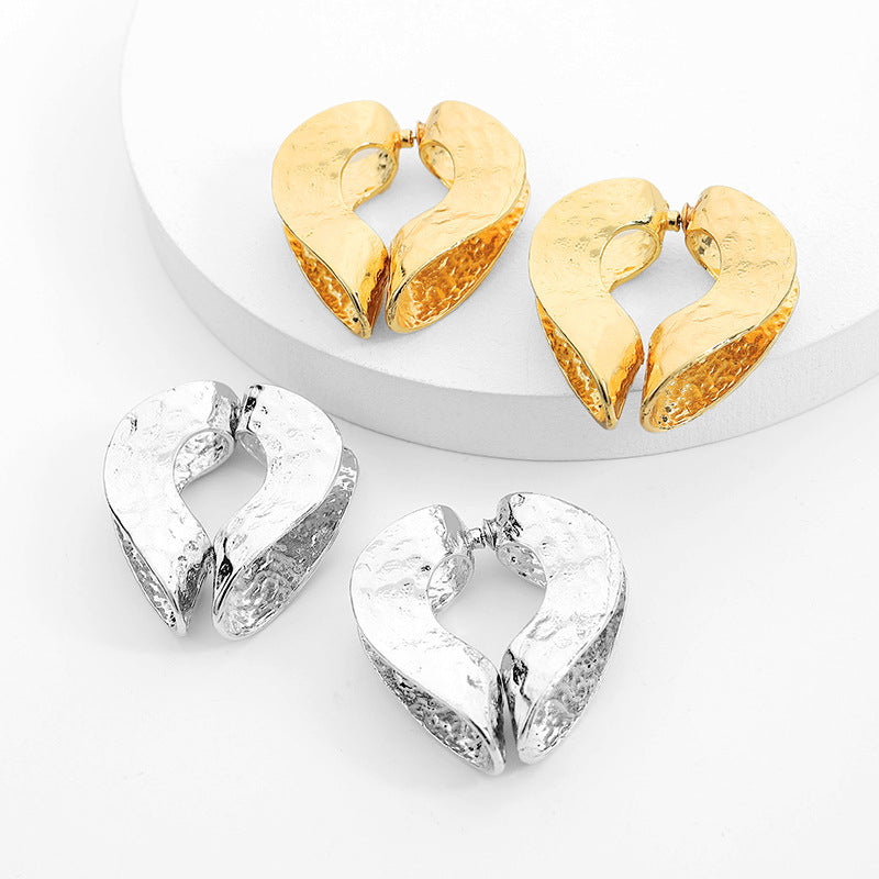 Elegant Irregular Gold Plated Alloy Drop Earrings