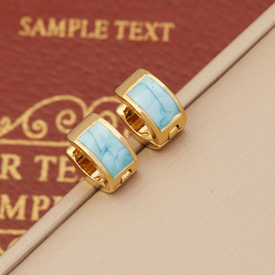 1 Pair Colorful Enamel C Shape Stainless Steel Hoop Earrings