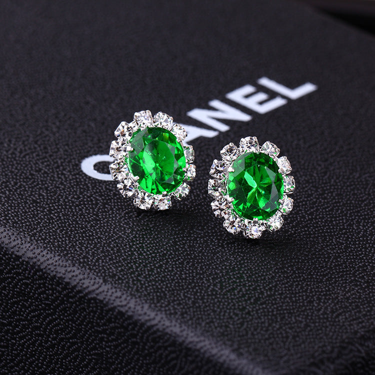 1 Pair Fashion Geometric Alloy Plated Rhinestone Zircon Stud Earrings for Women