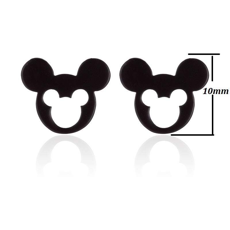 1 Pair Cute Mickey Head Geometric Stainless Steel Earrings