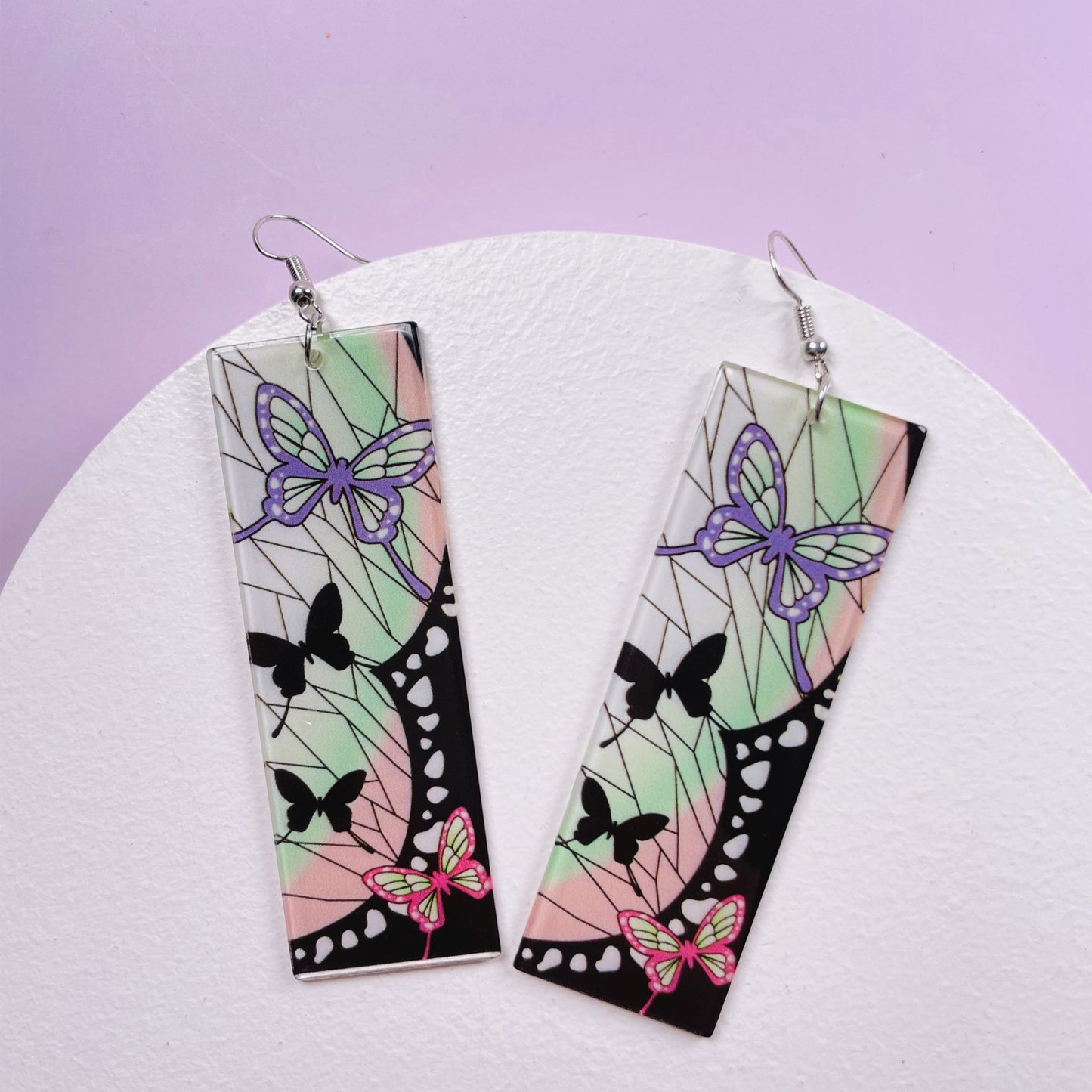 1 Pair Acrylic Rectangle Drop Earrings Inspired by Anime Characters
