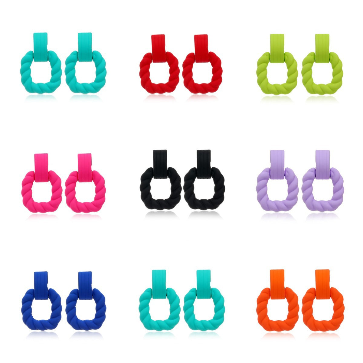 1 Pair Acrylic Candy Color Geometric Stud Earrings for Women