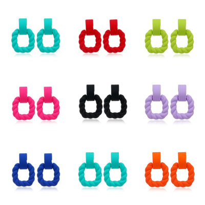 1 Pair Acrylic Candy Color Geometric Stud Earrings for Women