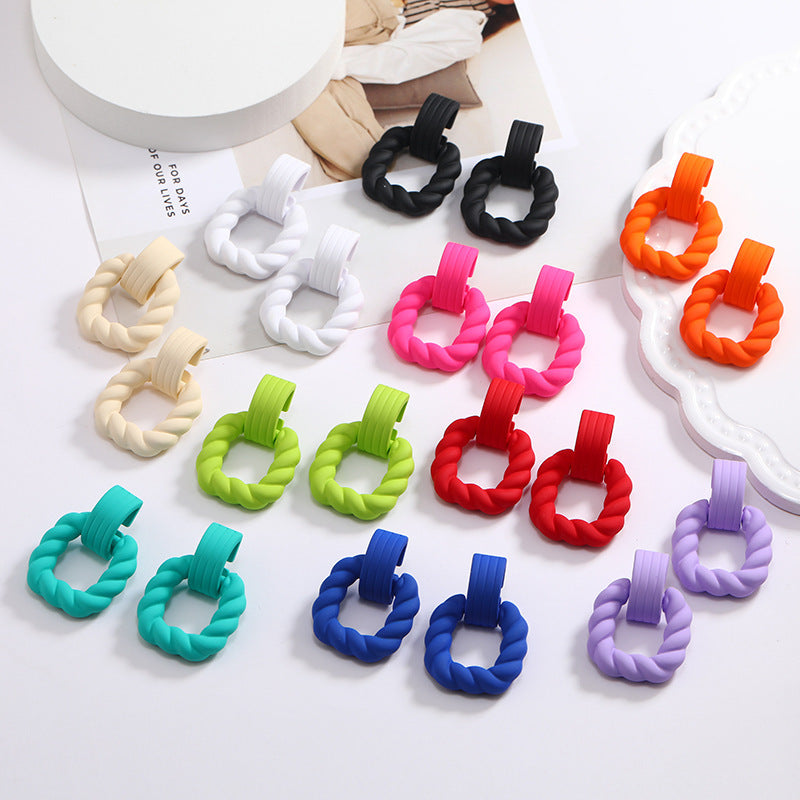 1 Pair Acrylic Candy Color Geometric Stud Earrings for Women