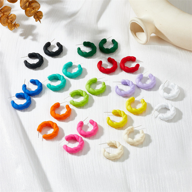 1 Pair Acrylic Candy Color Geometric Stud Earrings for Women