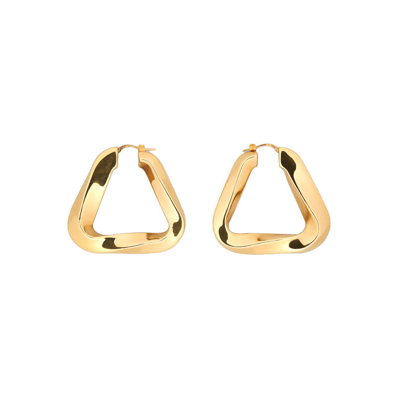 1 Pair Geometric Triangle Copper Plated Earrings