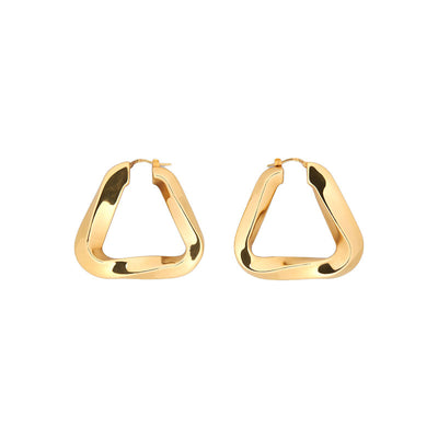 1 Pair Geometric Triangle Copper Plated Earrings