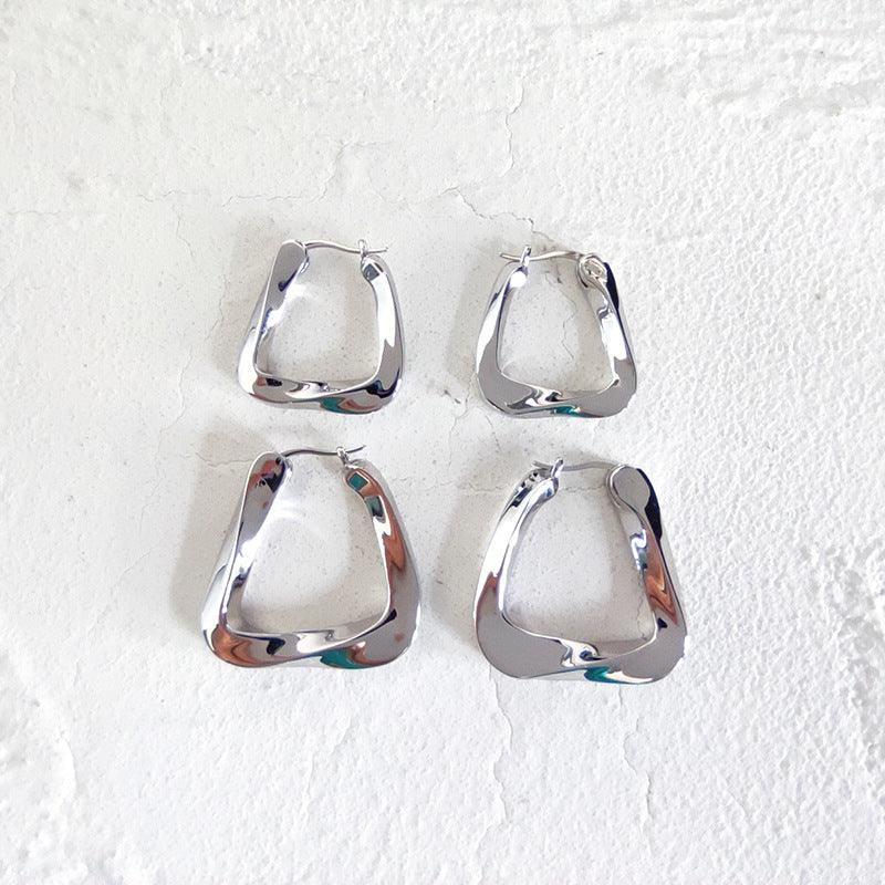 1 Pair Geometric Triangle Copper Plated Earrings