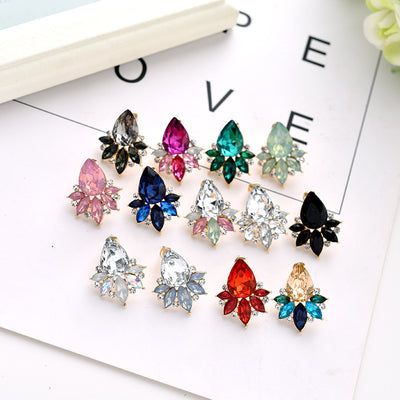 Glamorous Water Droplet Crystal Inlay Women's Drop Earrings