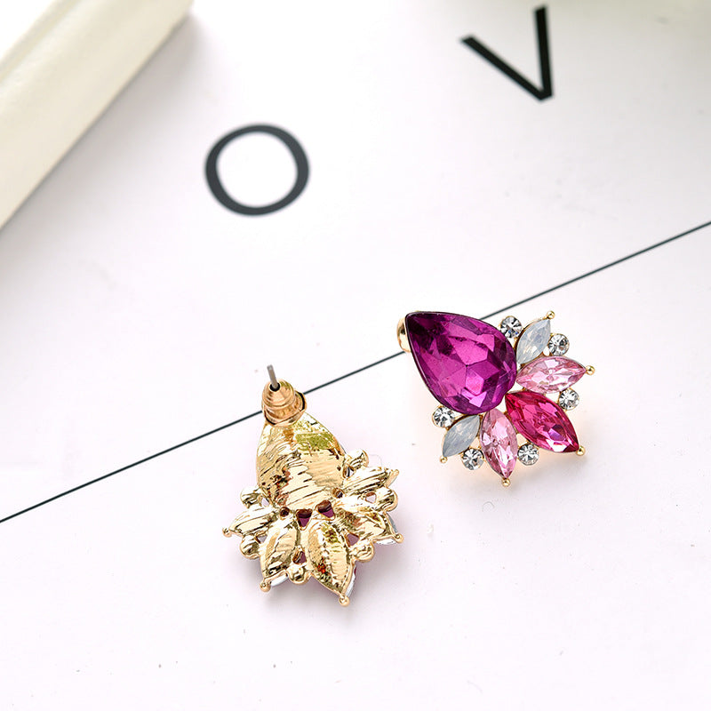 Glamorous Water Droplet Crystal Inlay Women's Drop Earrings