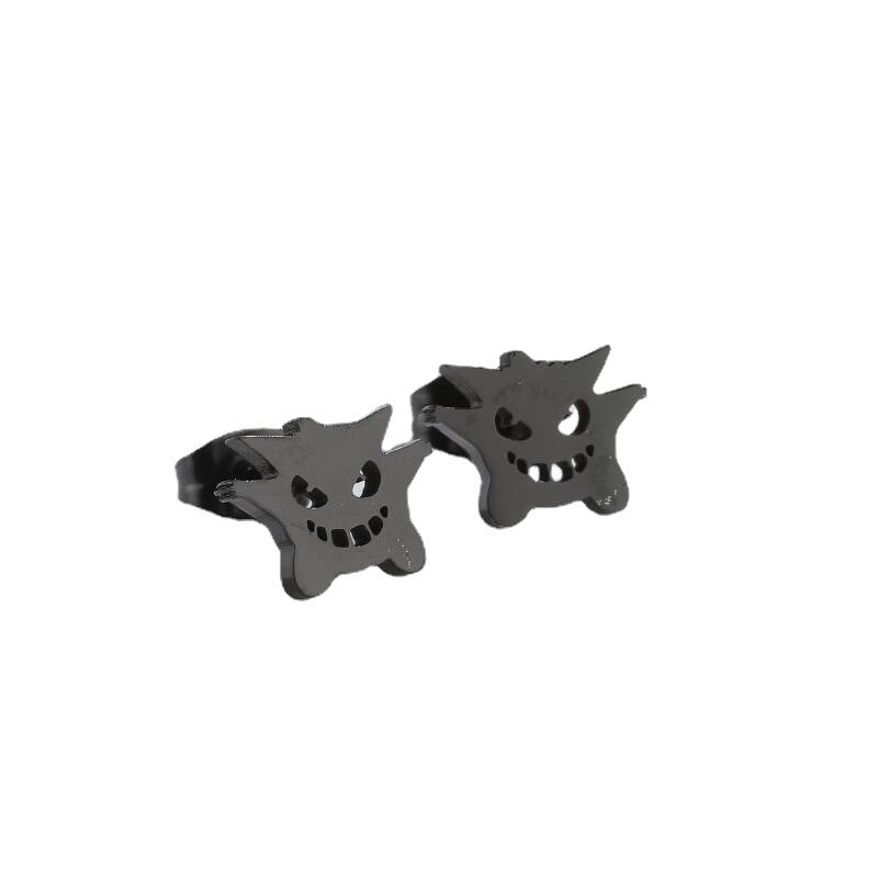 1 Pair Halloween Pumpkin Skull Stainless Steel Hollow Out Stud Earrings