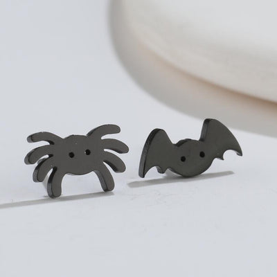 1 Pair Halloween Pumpkin Skull Stainless Steel Hollow Out Stud Earrings