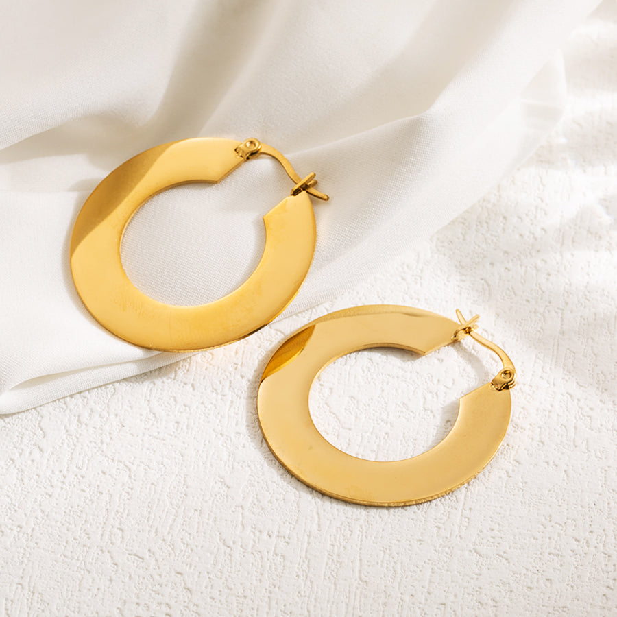 IG Style Oversized Geometric 18K Gold Plated Stainless Steel Earrings
