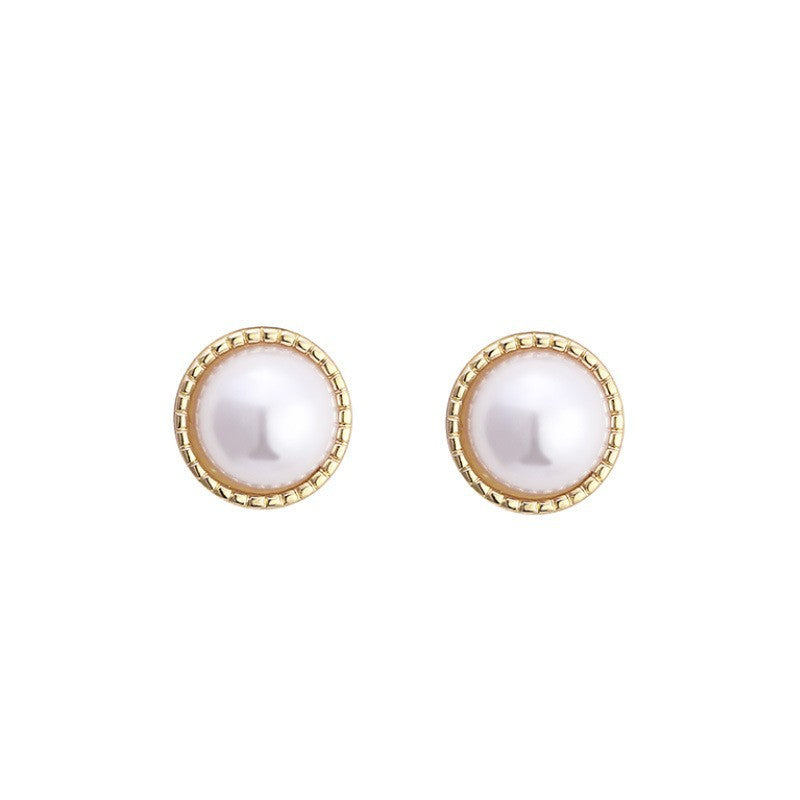 1 Pair Geometric Alloy Varnish Artificial Pearl & 925 Silver Needle Green Plaid Heart Stud Earrings