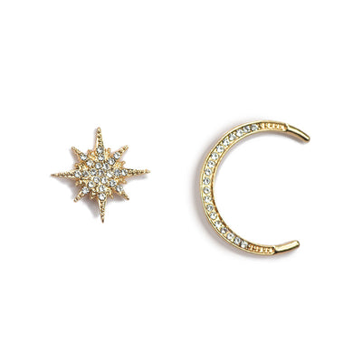 1 Pair Asymmetric Geometric Zircon Inlay Drop Earrings for Women