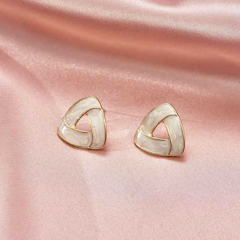 1 Pair Asymmetric Geometric Zircon Inlay Drop Earrings for Women