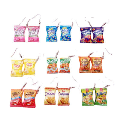 1 Pair Novelty Food Resin Women's Drop Earrings - Creative Handmade Fun Snack Dangle Jewelry