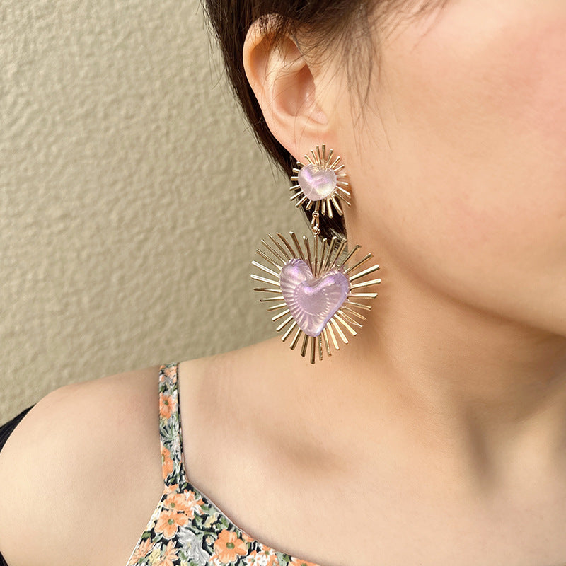 Original Design Heart Shape Acrylic Drop Earrings for Women