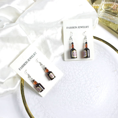 Retro Bottle Resin Drop Earrings for Women - Colorful Statement Jewelry