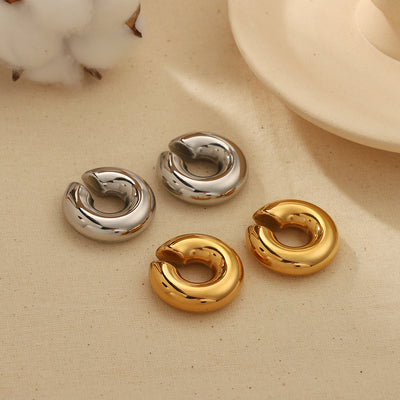 1 Pair Retro C Shape 18K Gold Plated Stainless Steel Ear Cuffs