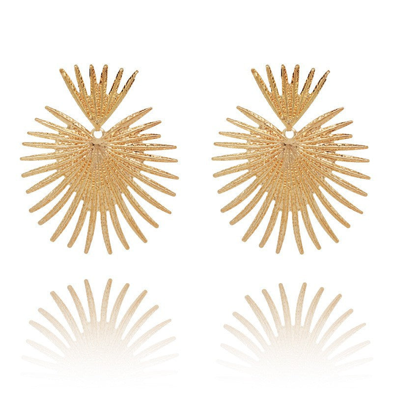 Retro Geometric Leaf Heart Butterfly Metal Drop Earrings