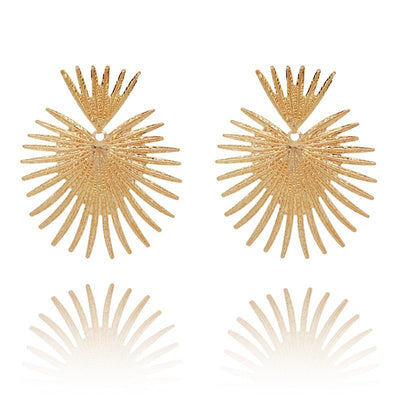 Retro Geometric Leaf Heart Butterfly Metal Drop Earrings