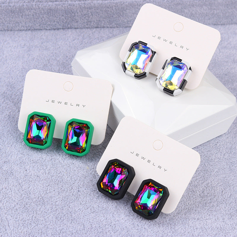 Retro Geometric Acrylic Glass Inlay Women's Earrings
