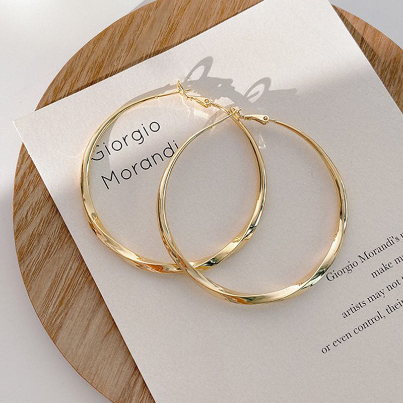 Retro Geometric Alloy Plated Earrings with 925 Silver Needle