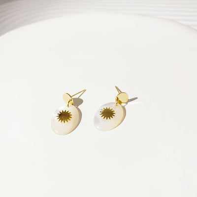 Retro Star Freshwater Pearl Gold Plated Drop Earrings