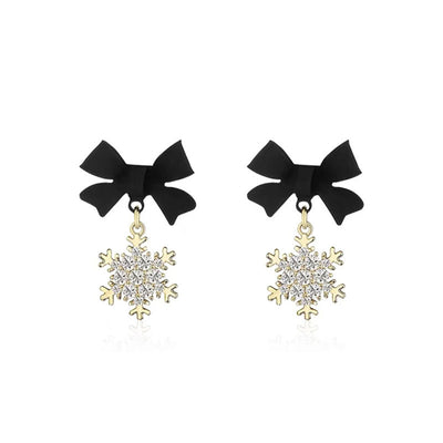 1 Pair Elegant Butterfly Bow Knot Alloy Inlay Rhinestones and Pearl Drop Earrings for Women