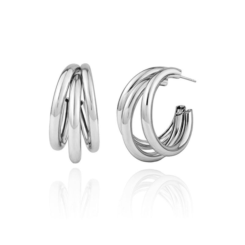 1 Pair Minimalist C Shape Metal Hoop Earrings for Women