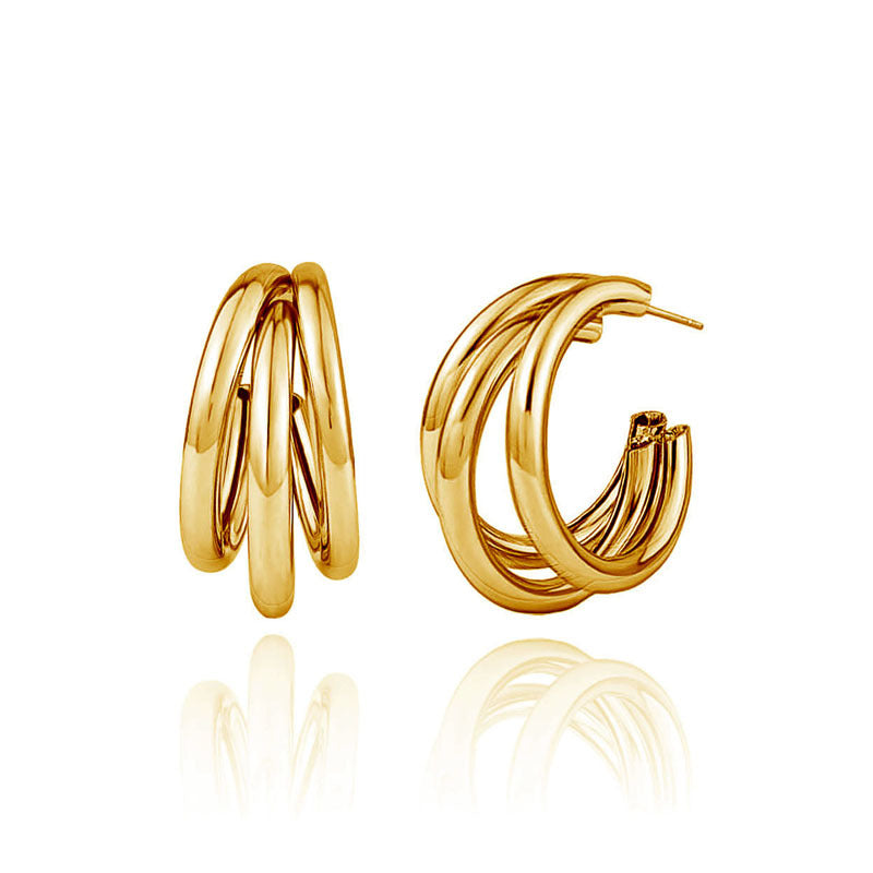 1 Pair Minimalist C Shape Metal Hoop Earrings for Women