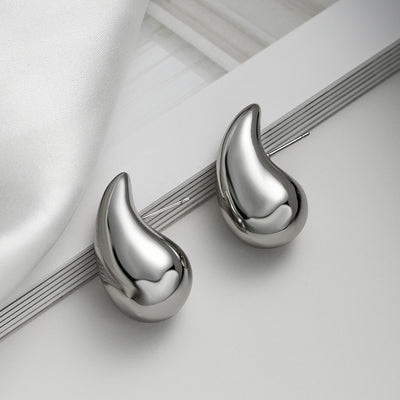 1 Pair Minimalist Geometric 18K Gold Plated Copper Teardrop Earrings