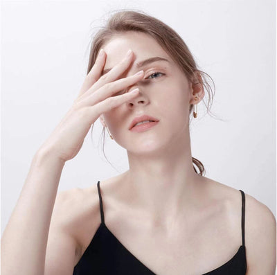 1 Pair Geometric Alloy Plating Drop Earrings with Multicolor Metal Pin Design