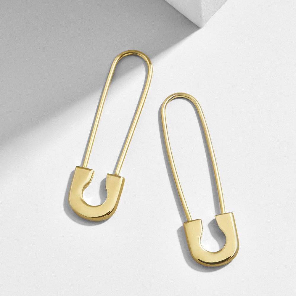 1 Pair Geometric Alloy Plating Drop Earrings with Multicolor Metal Pin Design
