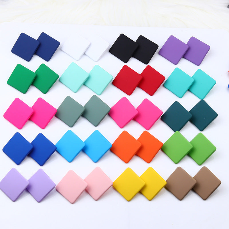 1 Pair Minimalist Geometric Acrylic Square Women's Earrings
