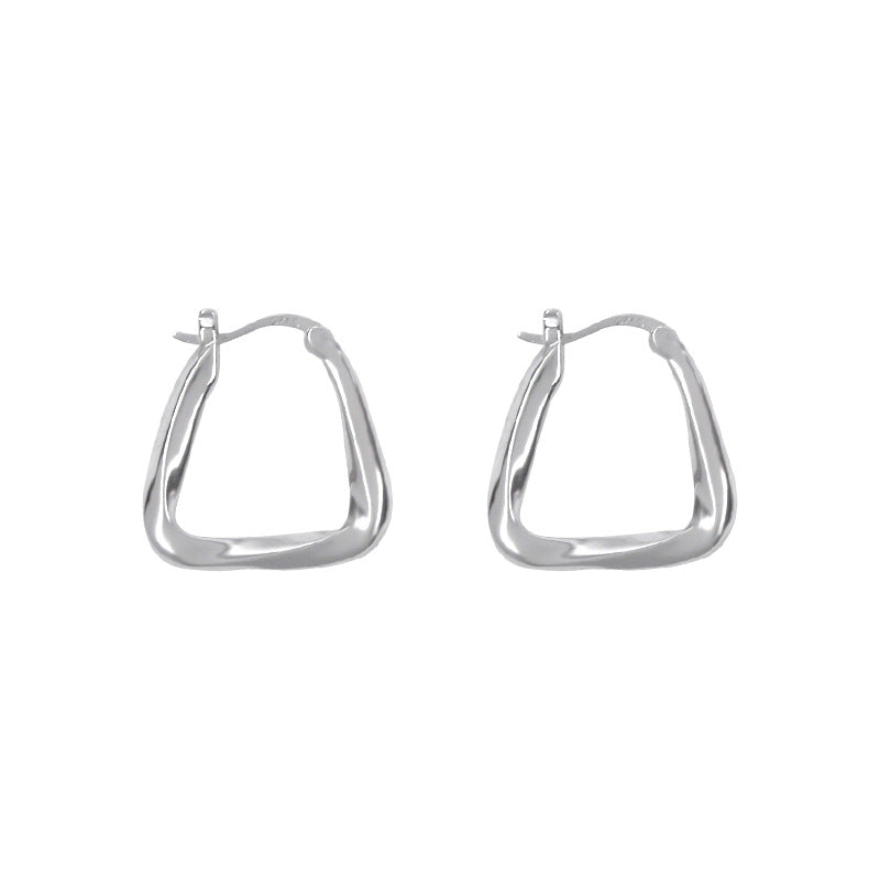 1 Pair Minimalist Geometric White Gold Plated Earrings for Women