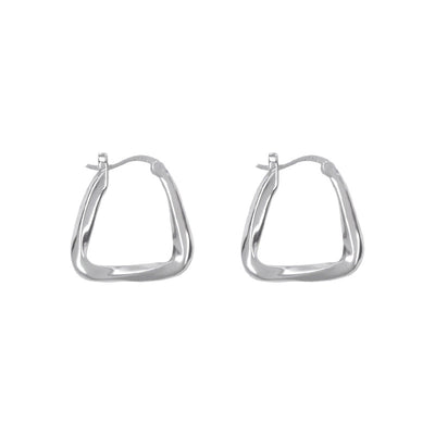 1 Pair Minimalist Geometric White Gold Plated Earrings for Women