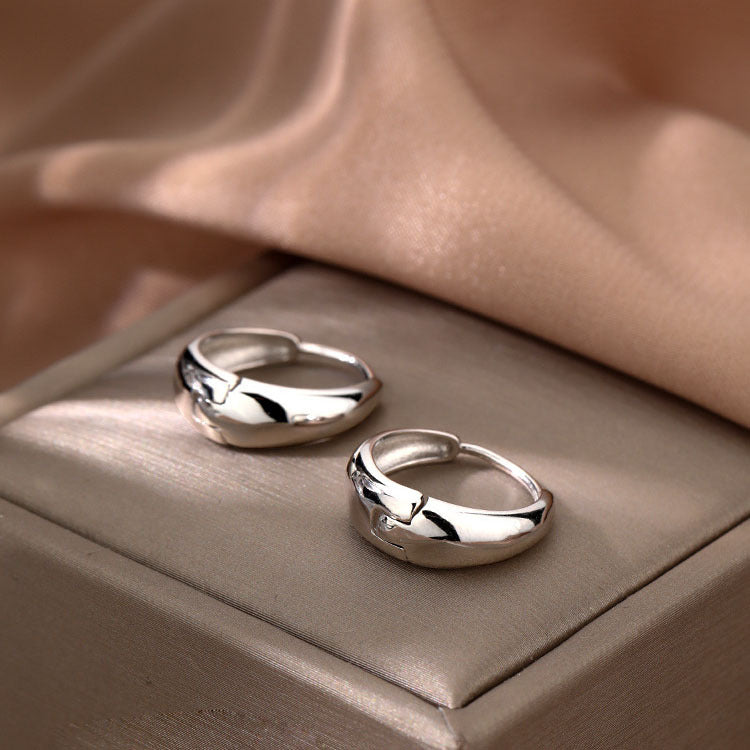 1 Pair Minimalist Sterling Silver Plated Hoop Earrings