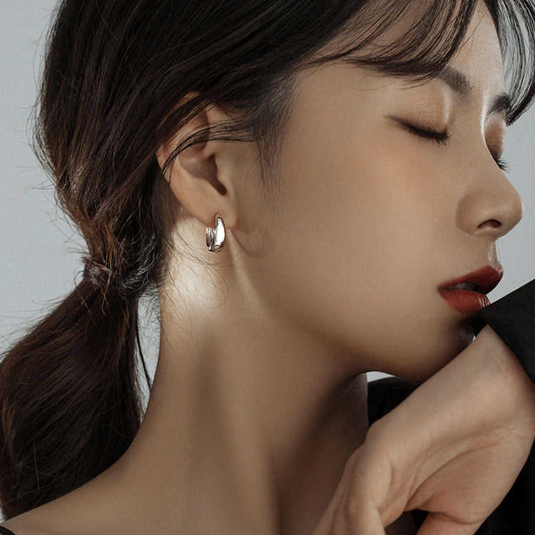 1 Pair Minimalist Sterling Silver Plated Hoop Earrings