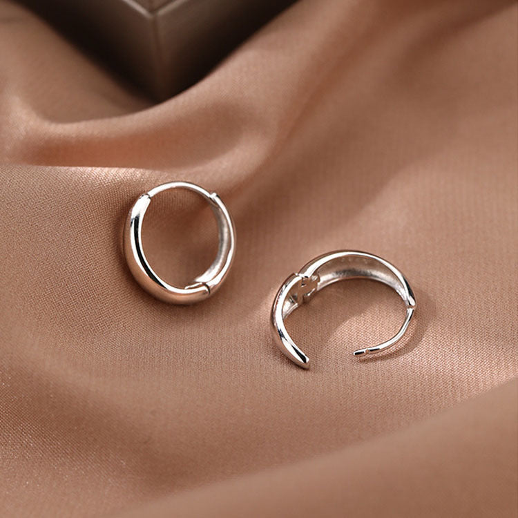 1 Pair Minimalist Sterling Silver Plated Hoop Earrings