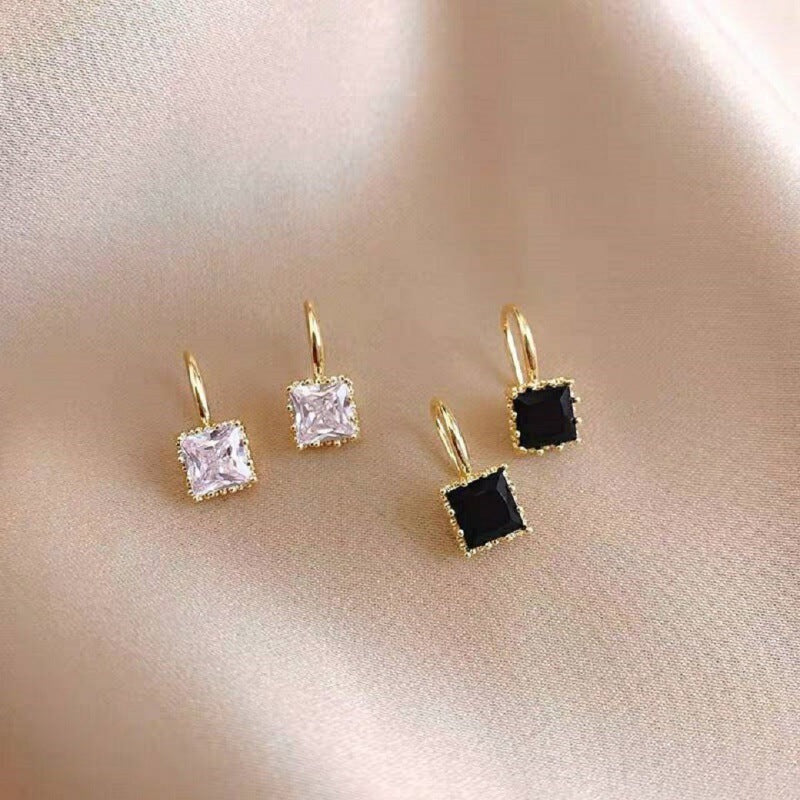 1 Pair Minimalist Square Zircon Alloy Women's Earrings