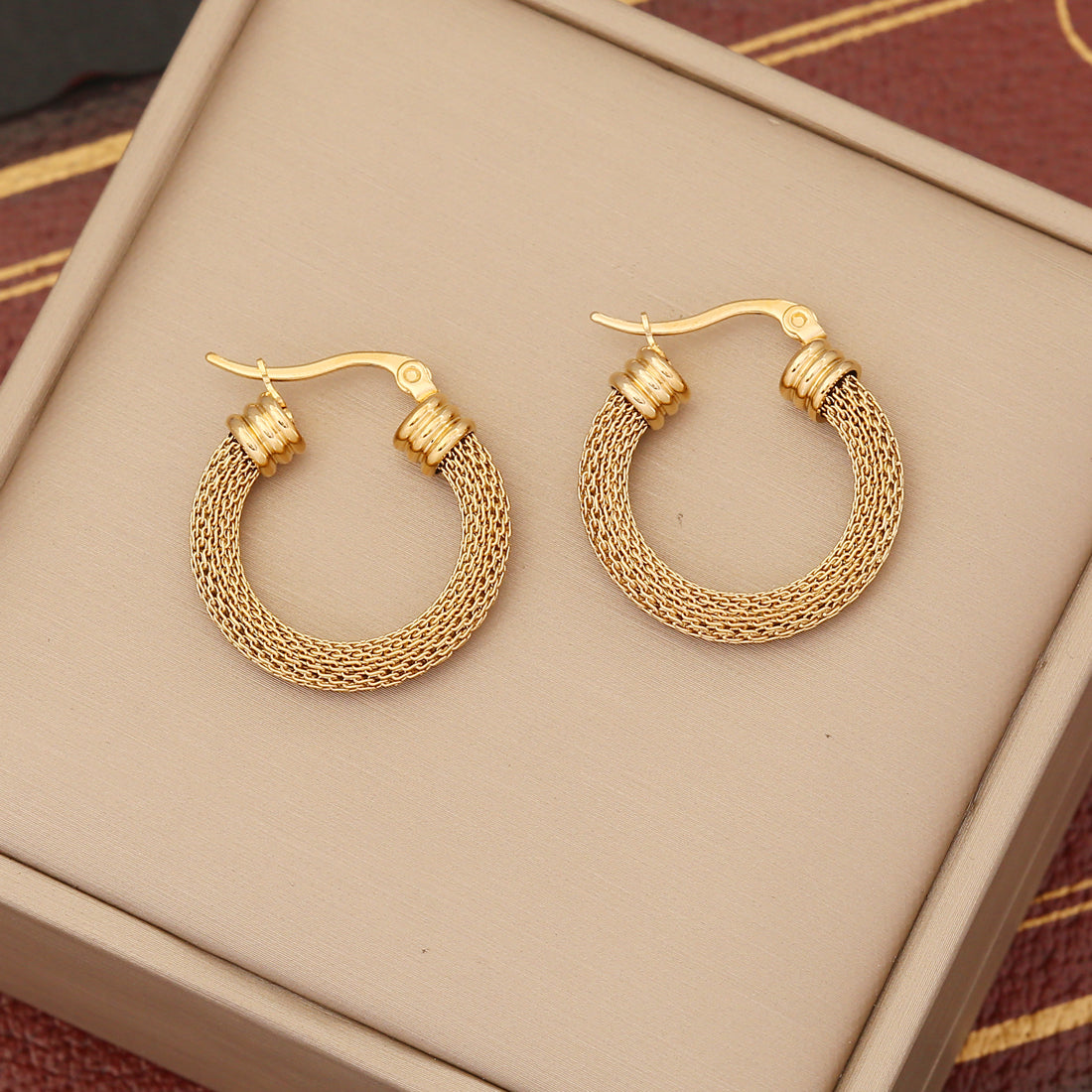 1 Pair Geometric U Shape Stainless Steel Hoop Earrings