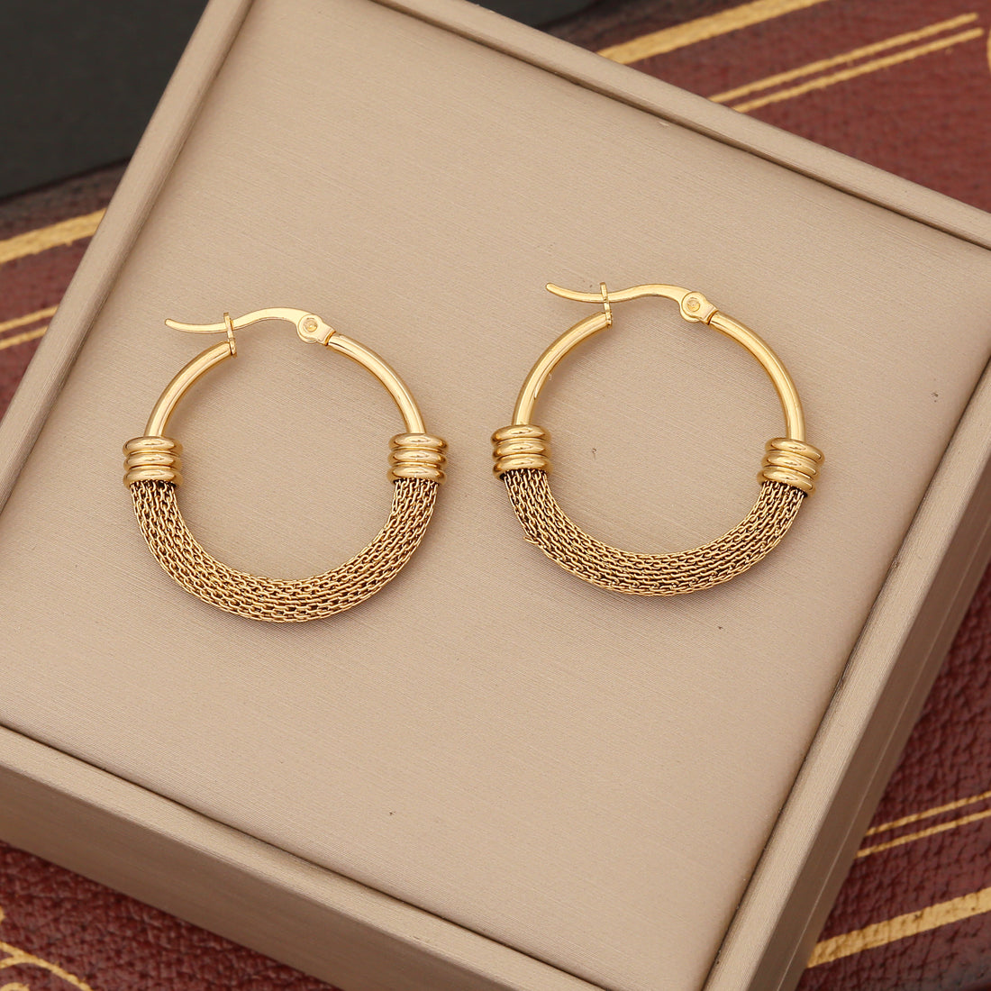 1 Pair Geometric U Shape Stainless Steel Hoop Earrings