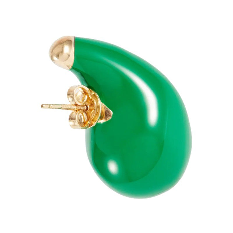 Simple Water Drop Epoxy Stainless Steel Earrings