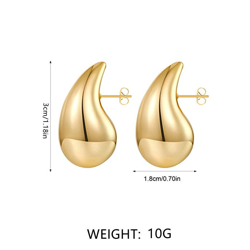 1 Pair Minimalist Water Droplet Alloy Stud Earrings
